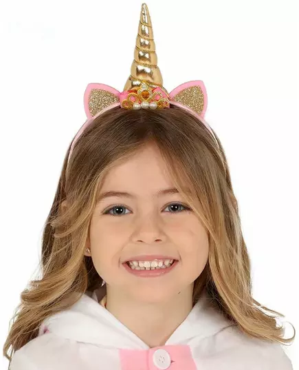 Serre-tête licorne or et rose enfant