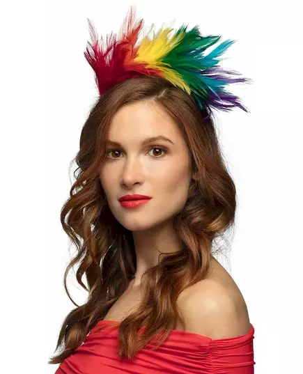 Hoofband met regenboogveren voor volwassenen