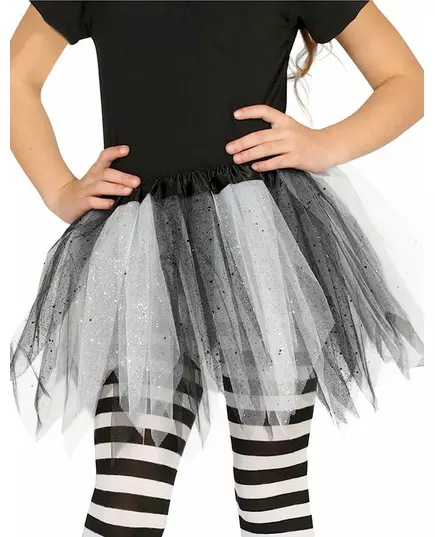 Tutu bicolore noir et blanc à paillettes fille