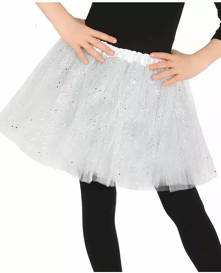 Tutu blanc à paillettes fille