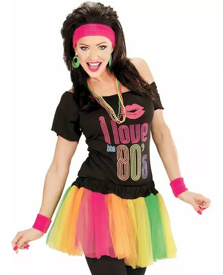 Tutu multicolore fluo court femme