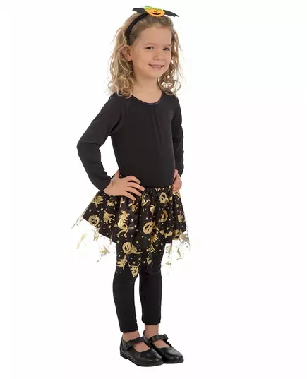 Tutu noir et or halloween fille