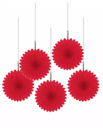 Décorations à suspendre rosaces rouges