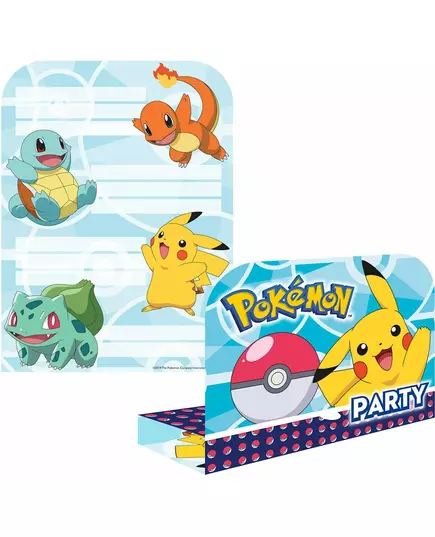 8 Pokémon uitnodigingen en enveloppen