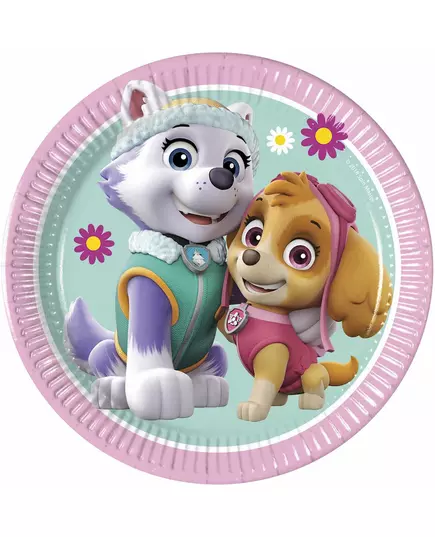 8 Petites assiettes en carton Pat' Patrouille Skye et Everest™  20 cm