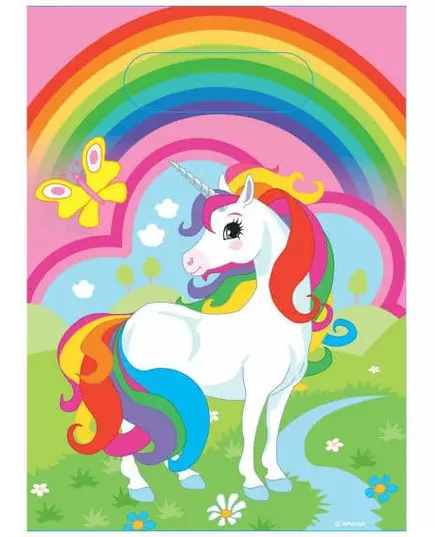 8 Sachets plastique Licorne Arc-en-ciel