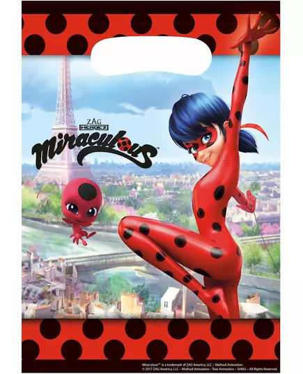 8 Sacs cadeaux Ladybug™ 16,5 x 23 cm