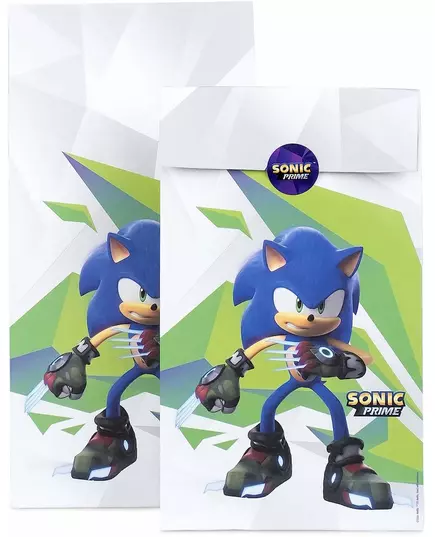 8 Sacs cadeaux Sonic Prime™ 15x30 cm