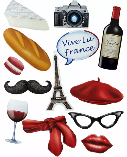 Franse photobooth accessoire set