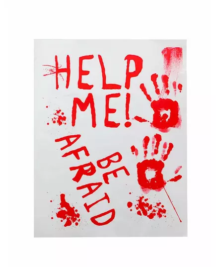 Affiche ensanglantée help me 42 x 19 cm