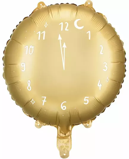 Middernachtklok aluminium ballon goud  45 cm