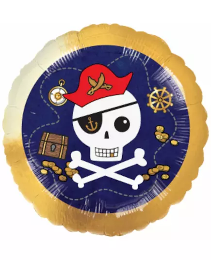 Ballon aluminium carte aux trésors pirate 43 cm