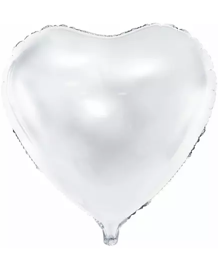 Ballon en aluminium en forme de cœur blanc de 45 cm