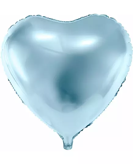 Ballon aluminium coeur bleu clair 46 cm