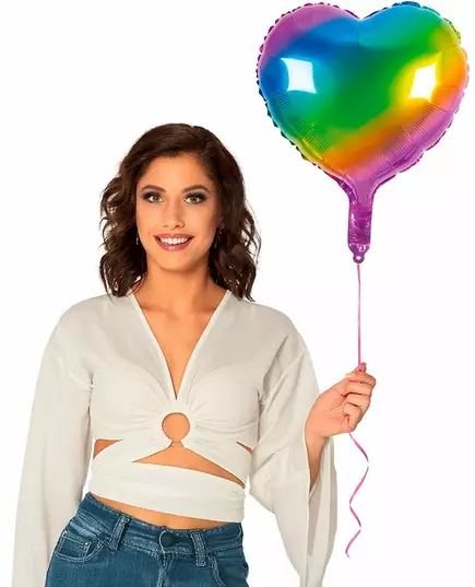 Hart folieballon veelkleurig 45 cm