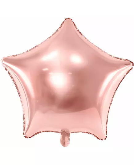 Metallic roségouden aluminium ster ballon