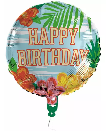 Ballon aluminium Happy Birthday Paradise 45 cm