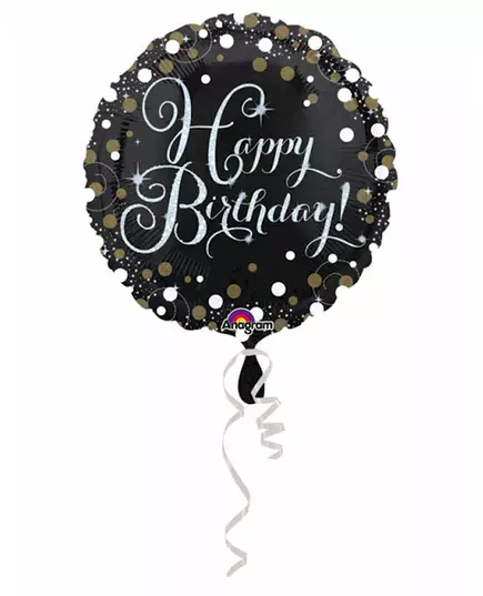 Glanzende Happy Birthday ballon