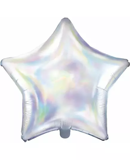Ballon en aluminium étoile iridescente 48 cm