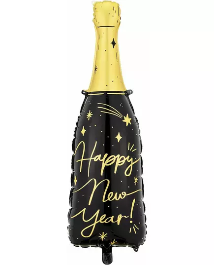Ballon en aluminium géant bouteille Happy New Year 98 cm