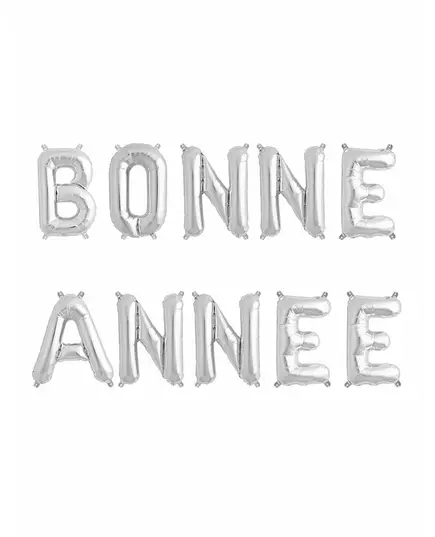 Ballons lettres Bonne Année argenté