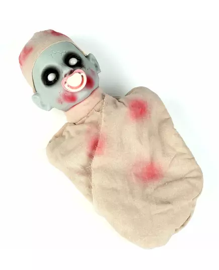 Bloederige zombie baby met licht en geluid 50 cm