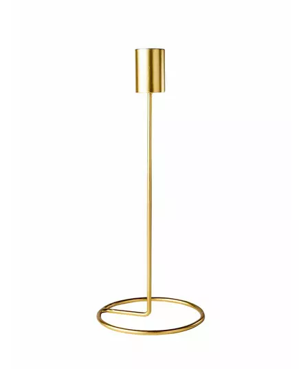 Bougeoir design sur socle en métal doré 23 x 9,5 cm