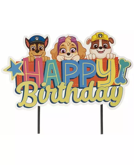 Taarttopper Paw Patrol™ Happy Birthday 17,5 cm