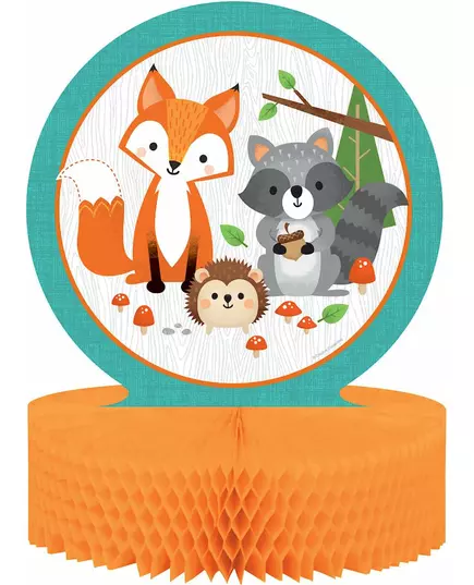Centre de table en papier alvéolé, animaux de la forêt, 23 x 30,5 cm