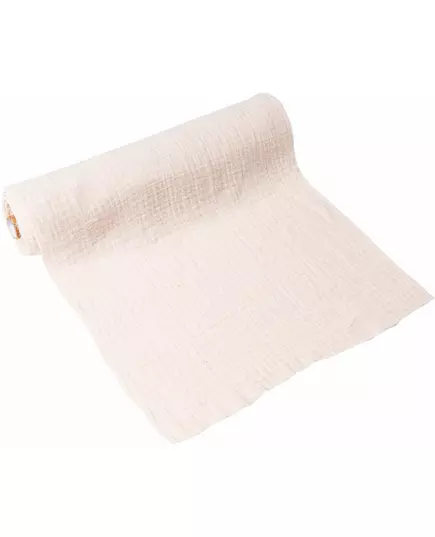Chemin de table en gaze de coton crème 30 cm x 3 m