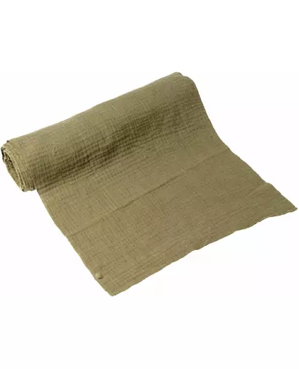 Khaki katoenen gaas tafelloper 30 cm x 3 m
