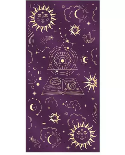 Chemin de table mystique velours violet et motifs or