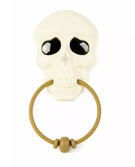 Décoration de porte sonore et animée squelette 30 cm