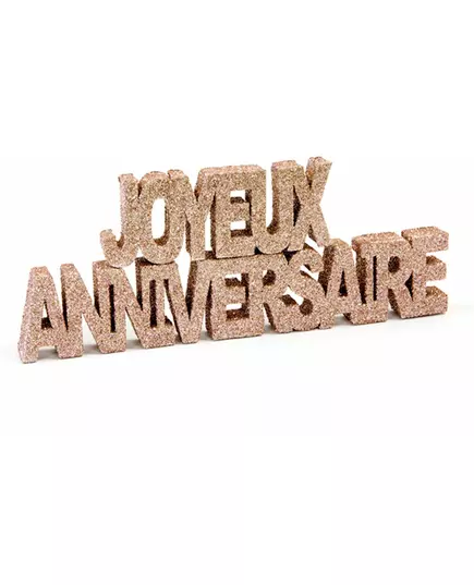 Décoration de table Joyeux anniversaire rose gold