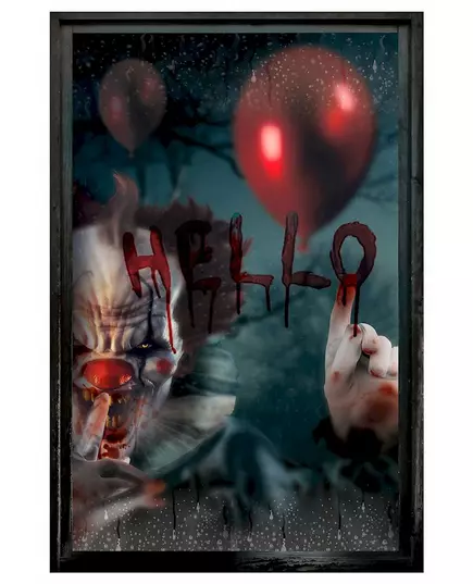 Killer clown raamdecoratie 80 x 120 cm