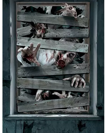 Zombie raamdecoratie 80 x 120 cm