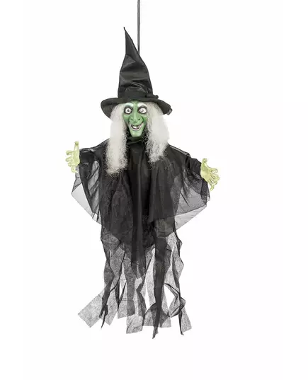 Halloween decoratie bewegende heks met licht en geluid