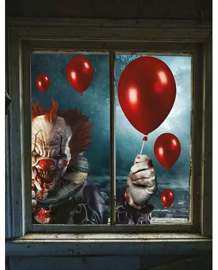 Décorations pour fenêtre clown terrifiant 30 x  40 cm