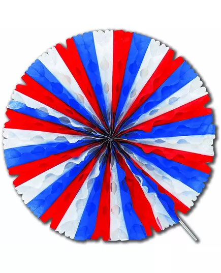 Rosace éventail en papier tricolore 50 cm