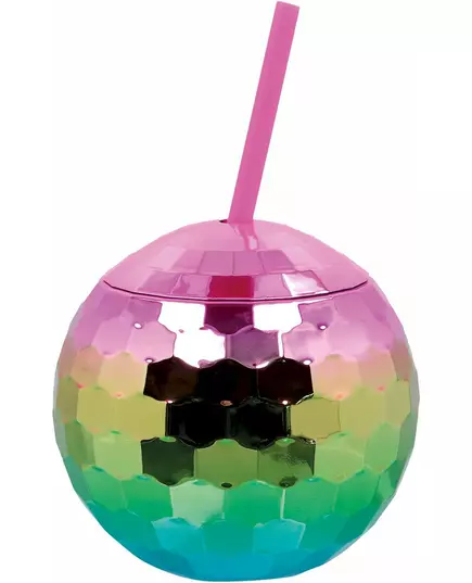 Gobelet boule disco arc en ciel 600 ml