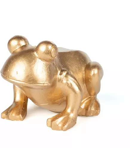 Goudkleurige kikker van hars 10 cm