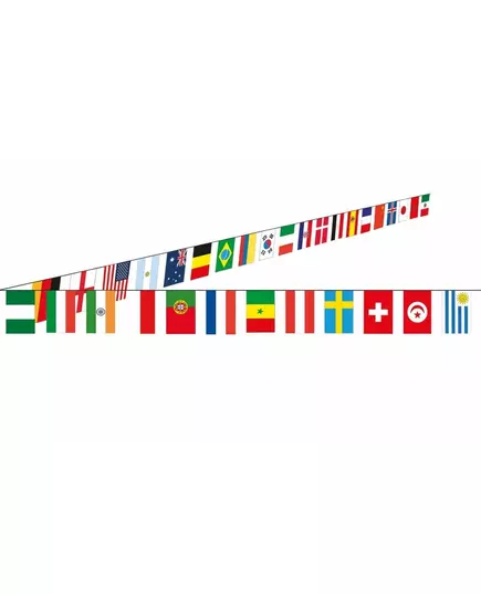 Guirlande drapeaux papier 32 pays 10 m