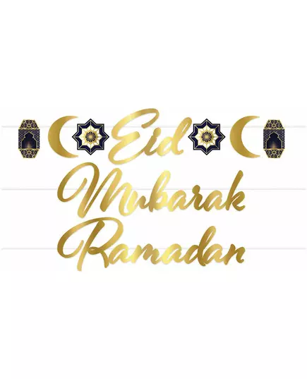 Gouden Eid Mubarak kartonnen slinger 182cm