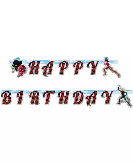 Guirlande en carton Happy Birthday Ladybug™ 170 cm