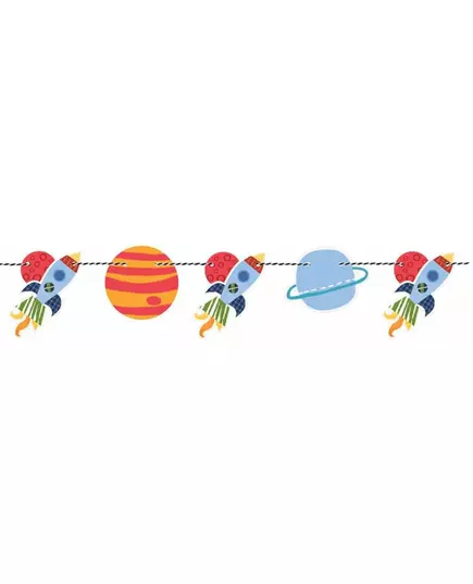 Guirlande en carton univers et fusée 1,5 m