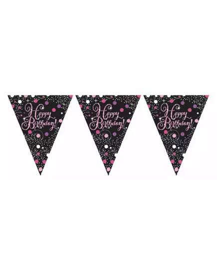 Sprankelende roze feestelijke slinger 3 m 96 x 21 cm
