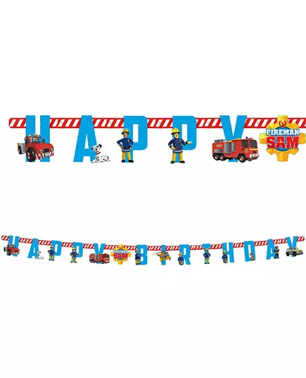 Papieren slinger Happy Birthday Sam de brandweerman™ 180 cm