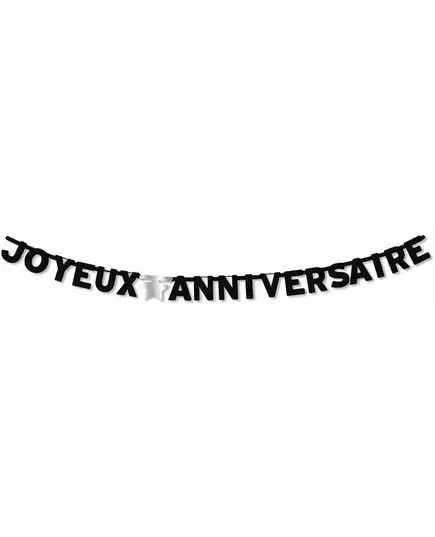Guirlande Joyeux Anniversaire noire 280 cm