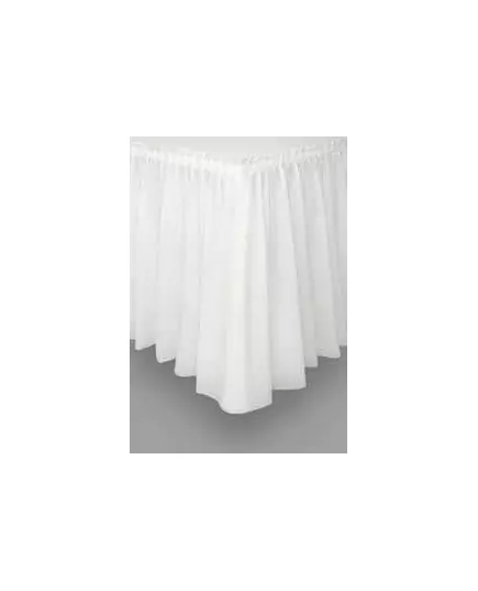 Jupe de table en plastique blanc 73 x 426 cm