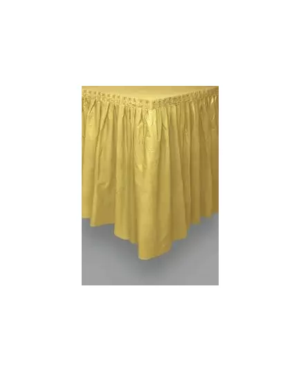 Gouden plastic tafelrok